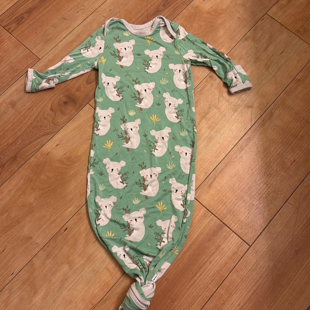 Little Sleepies Newborn Baby Boys Koala Green Bamboo Sleeper Gown Bunting EC